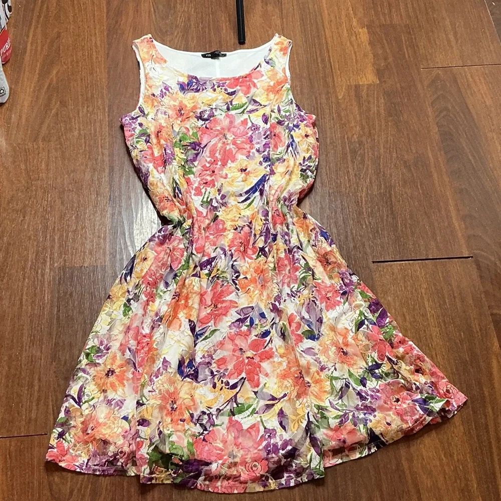 Perceptions Multicolor Floral Kids Dress - Picture 1 of 6